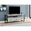 Daphnes Dinnette 60 in. Grey Reclaimed Wood Look TV Stand with 3 Drawers DA3061476